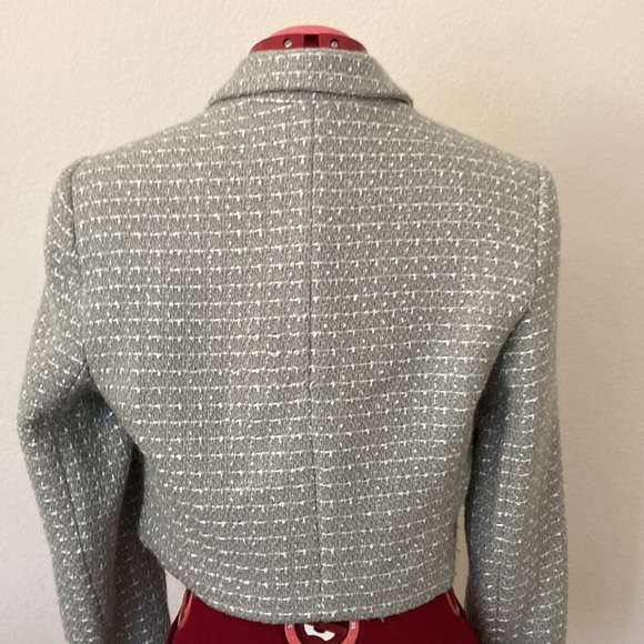 Express short green & white blazer, faux pockets size Medium - Picture 5 of 15